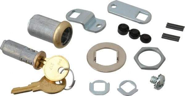 Made in USA - 15/16" Max Thickness, Standard Cam Lock - Polished Brass Finish - Industrial Tool & Supply