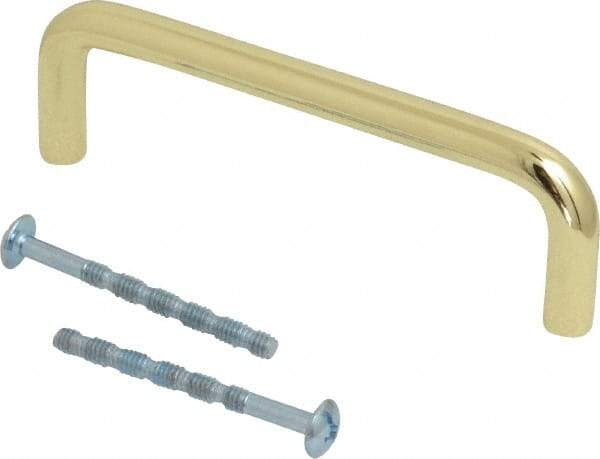 Value Collection - Pulls - Bright Brass Finish, Brass, 3-1/2" Center to Center - Industrial Tool & Supply