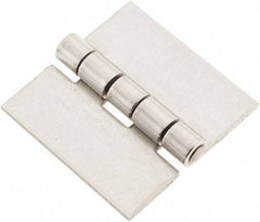 Made in USA - 2" Wide x 0.078" Thick, Blank Butt Hinge - Stainless Steel, Polished Finish - Industrial Tool & Supply