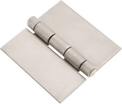 Made in USA - 3" Wide x 0.093" Thick, Blank Butt Hinge - Stainless Steel, Polished Finish - Industrial Tool & Supply