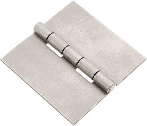 Made in USA - 3" Wide x 0.078" Thick, Blank Butt Hinge - Steel, Plain Finish - Industrial Tool & Supply
