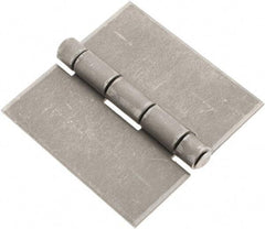 Made in USA - 3" Wide x 0.09" Thick, Blank Butt Hinge - Steel, Plain Finish - Industrial Tool & Supply