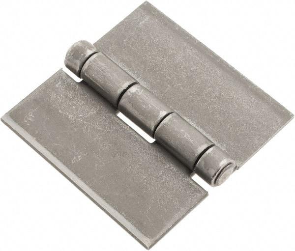 Made in USA - 3" Wide x 1/8" Thick, Blank Butt Hinge - Steel, Plain Finish - Industrial Tool & Supply