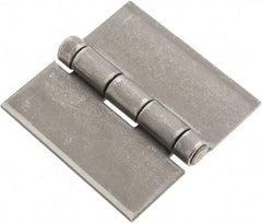 Made in USA - 3" Wide x 1/8" Thick, Blank Butt Hinge - Steel, Plain Finish - Industrial Tool & Supply