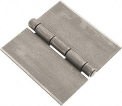 Made in USA - 4" Wide x 0.12" Thick, Blank Butt Hinge - Steel, Plain Finish - Industrial Tool & Supply
