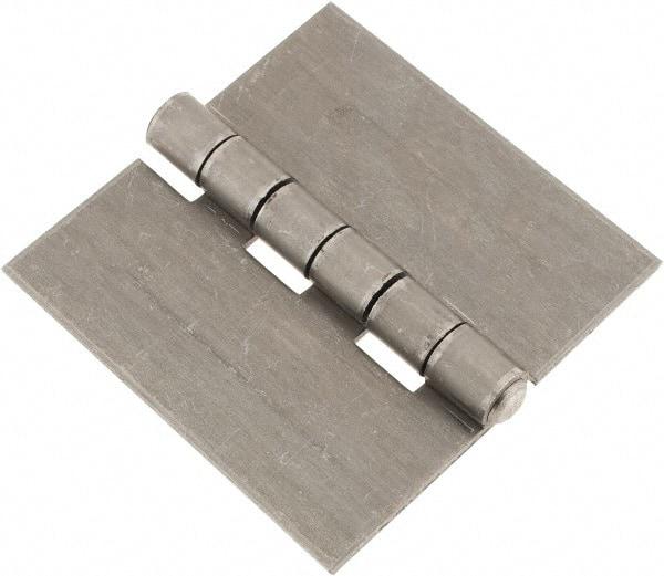 Made in USA - 6" Wide x 3/16" Thick, Blank Butt Hinge - Steel, Plain Finish - Industrial Tool & Supply