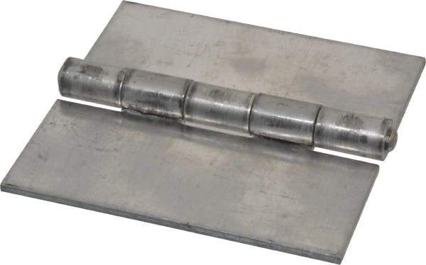 Made in USA - 4" Wide x 1/8" Thick, Blank Butt Hinge - Aluminum, Plain Finish - Industrial Tool & Supply