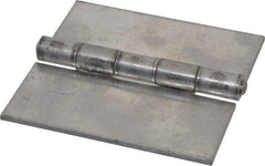 Made in USA - 4" Wide x 1/8" Thick, Blank Butt Hinge - Aluminum, Plain Finish - Industrial Tool & Supply