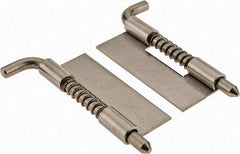 Made in USA - 1" Wide x 1/16" Thick, Spring Loaded Latch Hinge - Stainless Steel, Zinc Plated Finish - Industrial Tool & Supply
