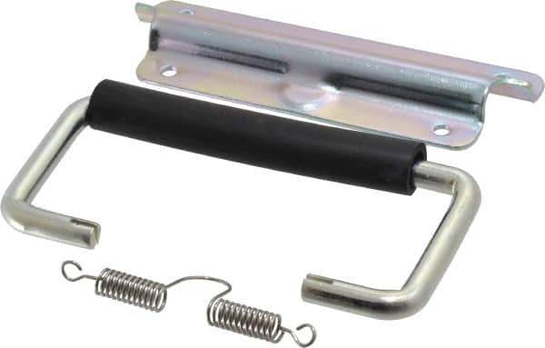 Value Collection - Full Plate Chest Handle with 90° Stop - 5-1/4" Wide x 3-1/4" High, Zinc Plated - Industrial Tool & Supply