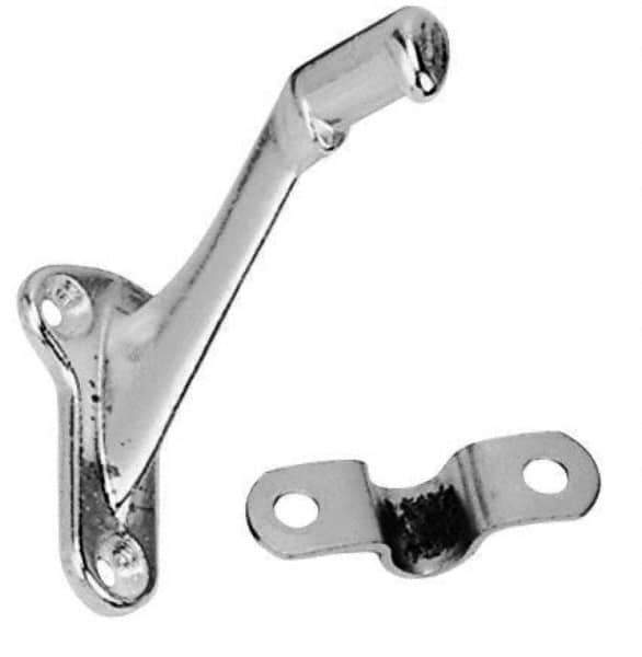 National Mfg. - Bright Brass Coated, Handrail Bracket - 2-1/4" Long, 2-29/32" High, 1-23/64" Wide - Industrial Tool & Supply