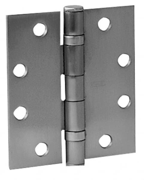 Stanley - 4-1/2" Long x 4-1/2" Wide Steel Full Mortise Commercial Hinge - Industrial Tool & Supply