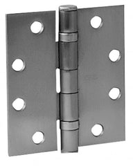 Stanley - 4" Long x 4" Wide Steel Full Mortise Commercial Hinge - Industrial Tool & Supply