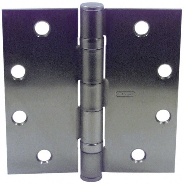 Stanley - 4-1/2" Long x 4-1/2" Wide Steel Full Surface Commercial Hinge - Industrial Tool & Supply