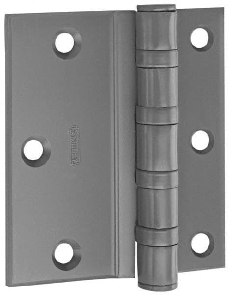 Stanley - 4-1/2" Long x 4-1/2" Wide Steel Full Surface Commercial Hinge - Industrial Tool & Supply