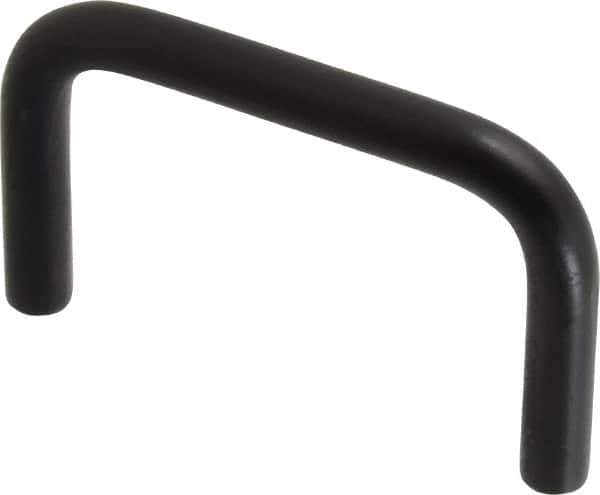 Electro Hardware - Round Handle - Black Coated, Aluminum, 2" Center to Center - Industrial Tool & Supply