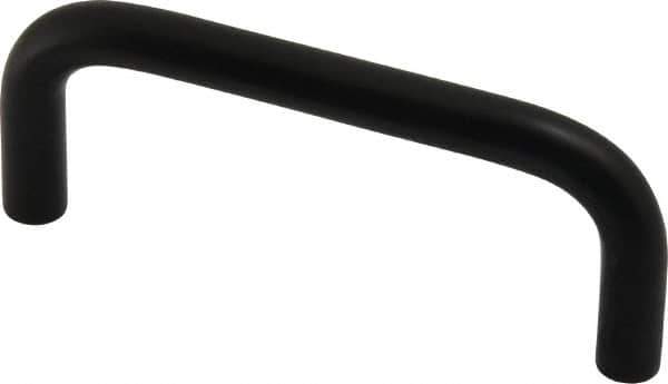 Electro Hardware - 8-32 Internal Thread, 5/16" Handle Diam, Black Anodized Aluminum Drawer Pull - 3" Center to Center - Industrial Tool & Supply