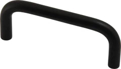 Electro Hardware - 8-32 Internal Thread, 5/16" Handle Diam, Black Anodized Aluminum Drawer Pull - 3" Center to Center - Industrial Tool & Supply