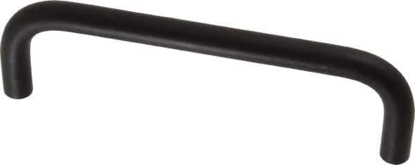 Electro Hardware - 8-32 Internal Thread, 5/16" Handle Diam, Black Anodized Aluminum Drawer Pull - 4" Center to Center - Industrial Tool & Supply