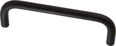 Electro Hardware - 8-32 Internal Thread, 5/16" Handle Diam, Black Anodized Aluminum Drawer Pull - 4" Center to Center - Industrial Tool & Supply