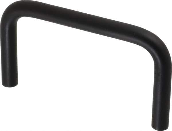 Electro Hardware - Round Handle - Black Coated, Aluminum, 5" Center to Center - Industrial Tool & Supply