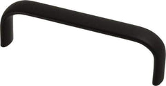 Electro Hardware - 1-1/2" High Oval Handle - Brush Black Anodized, Aluminum, 4-9/16" Center to Center - Industrial Tool & Supply