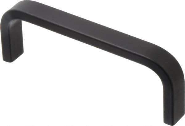 Electro Hardware - 1-1/2" High Rectangular Handle - Black Coated, Aluminum, 4" Center to Center - Industrial Tool & Supply