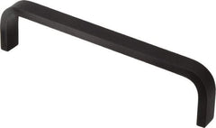 Electro Hardware - 1-1/2" High Rectangular Handle - Black Coated, Aluminum, 6" Center to Center - Industrial Tool & Supply