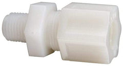 Made in USA - 1/2" Tube OD, Nylon Plastic Compression Tube Male Connector - 1/4 NPT Pipe, 220°F Max, Plastic Grip - Industrial Tool & Supply