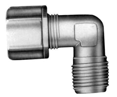 Made in USA - 5/16" Tube OD, Acetal/Celcon Plastic Compression Tube Male Elbow - 1/8 NPT Pipe, 220°F Max, Plastic Grip - Industrial Tool & Supply