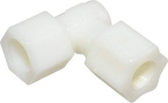Made in USA - 1/2" Tube OD, Nylon Plastic Compression Tube Female Elbow - 3/8 NPT Pipe, 220°F Max, Plastic Grip - Industrial Tool & Supply