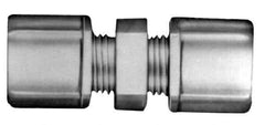 Made in USA - 5/16" Tube OD, Kynar Plastic Compression Tube Union - 275°F Max, Plastic Grip - Industrial Tool & Supply