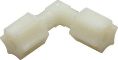 Made in USA - 1/4" Tube OD, Nylon Plastic Compression Tube Union Elbow - 220°F Max, Plastic Grip - Industrial Tool & Supply