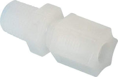 Made in USA - 5/16" Tube OD, Kynar Plastic Compression Tube Male Connector - 1/4 NPT Pipe, 275°F Max, Plastic Grip - Industrial Tool & Supply