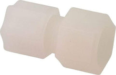 Made in USA - 1/2" Tube OD, Kynar Plastic Compression Tube Female Connector - 1/2 NPT Pipe, 275°F Max, Plastic Grip - Industrial Tool & Supply