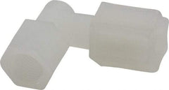 Made in USA - 1/4" Tube OD, Kynar Plastic Compression Tube Female Elbow - 1/8 NPT Pipe, 275°F Max, Plastic Grip - Industrial Tool & Supply