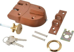 Yale - 1-1/8 to 2-1/4" Door Thickness, Brass Lacquer Finish, Jimmy Proof Rim Deadbolt - Rim Cylinder - Industrial Tool & Supply