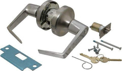 Yale - Grade 2 Storeroom Lever Lockset - 2-3/4" Back Set, 6 Pin Para Keyway Cylinder, US26D/Satin Chrome Plated Finish - Industrial Tool & Supply