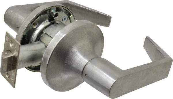 Yale - Grade 1 Passage Lever Lockset - 2-3/4" Back Set, 6 Pin Para Keyway Cylinder, US26D/Satin Chrome Plated Finish - Industrial Tool & Supply