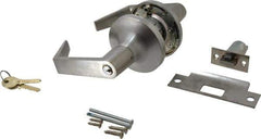 Yale - Grade 1 Entrance Lever Lockset - 2-3/4" Back Set, 6 Pin Para Keyway Cylinder, US26D/Satin Chrome Plated Finish - Industrial Tool & Supply