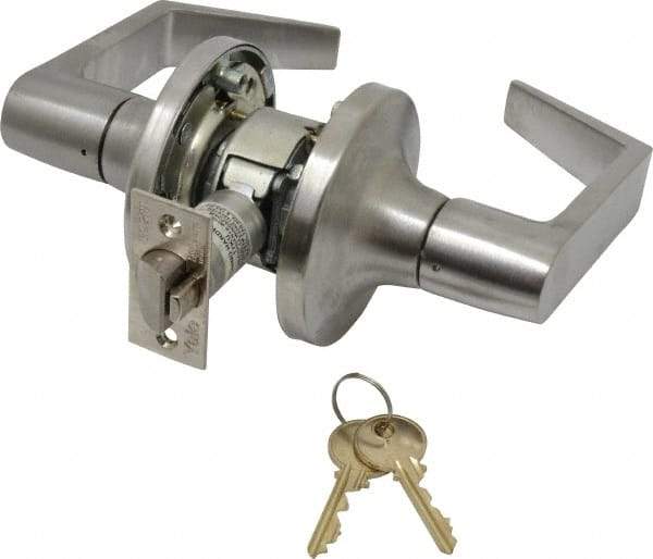 Yale - Grade 1 Classroom Lever Lockset - 2-3/4" Back Set, 6 Pin Para Keyway Cylinder, US26D/Satin Chrome Plated Finish - Industrial Tool & Supply