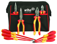 10 Piece - Insulated Pliers; Cutters; Slotted & Phillips Screwdrivers in Tool Box - Industrial Tool & Supply