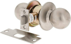 Yale - 1-3/8" Door Thickness, Stainless Steel Passage Knob Lockset - 2-3/4" Back Set, 2 Cylinder - Industrial Tool & Supply