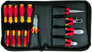 14 Piece - Insulated Pliers; Cutters; Slotted & Phillips Screwdrivers; in Zipper Carry Case - Industrial Tool & Supply