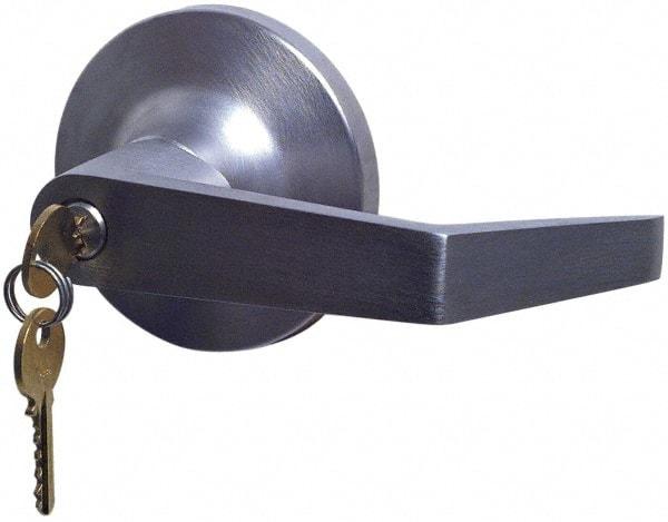 Yale - Fire Rated, Passage Lever Lock with 3-1/2" Rose - Chrome (26D) Finish, Grade 1 - Industrial Tool & Supply