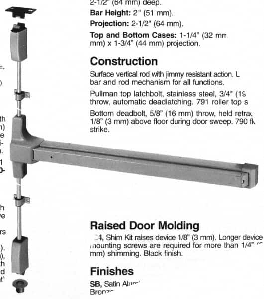 Yale - Flatbars Hand: RHR Rating: Panic Rated - Industrial Tool & Supply