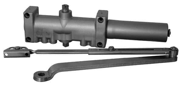 Norton Door Closers - Push & Pull Side Mount, Multi Size Closer Power Operated Damper - Aluminum Finish - Industrial Tool & Supply