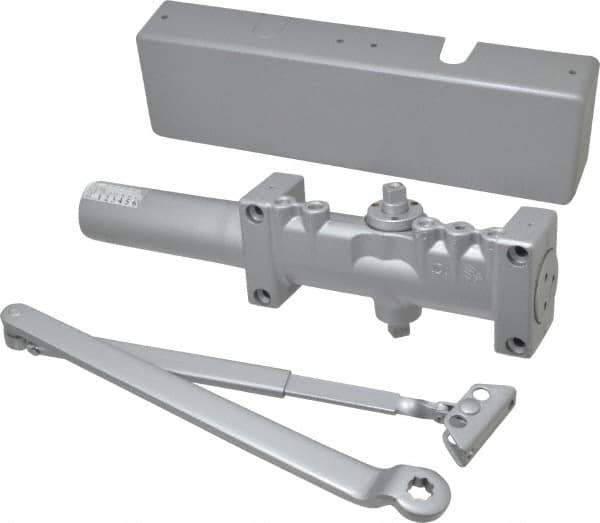 Norton Door Closers - Push & Pull Side Mount, Multi Size Closer Power Operated Damper - Aluminum Finish - Industrial Tool & Supply