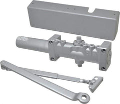 Norton Door Closers - Push & Pull Side Mount, Multi Size Closer Power Operated Damper - Aluminum Finish - Industrial Tool & Supply