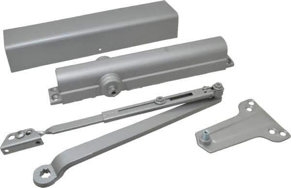 Norton Door Closers - Push & Pull Side Mount, Multi Size Closer Power Operated Damper - Aluminum Finish - Industrial Tool & Supply